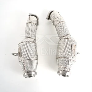 304 Stainless Steel Performance Exhaust Downpipe for Benz AMG C43 E43 E400 2016-2021 Fits W205 M276 Downpipe with Catalytic