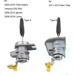 Nissan Sylphy Tiida LIVINA S VENUCIA geniss-ის კარის საკეტის ცილინდრი მარცხენა წინა კარის ავტო ცილინდრით