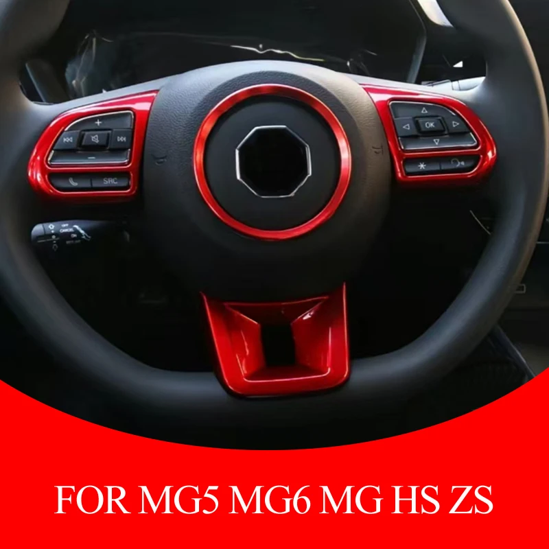 3 PCS Car Steering Wheel Interior Button Cover For MG5 MG6 MG HS ZS nterior Trim Modified Patch Car Accessories