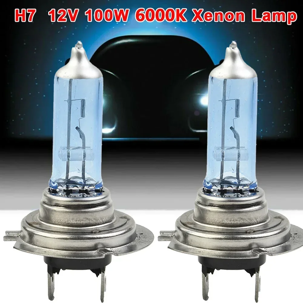 ავტომობილის 12V H7 100W 6000K თეთრი ქსენონის ნათურები, ზეკაშკაშა ჰალოგენური