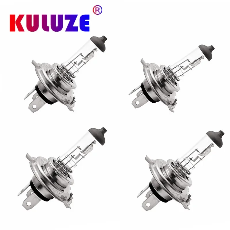 4pcs H4 12V60/55W Halogen Car Light Bulb Halogen 3200K p43t White Fog Halogen Bulb Car Headlight Lamp 12V Car Bulb