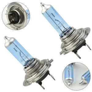 1 Pair White 12V H7 100W 6000K Xenon Lamp Super Bright Halogen Car Headlight Bulbs Direct Replacement Of Cars With H7 Bulbs
