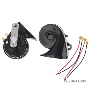 ♥12V Ultra-Loud Snail Car Horn - High & Low Dual-Tone Waterproof Dual-Pin Horn for Vehicle Upgrade|〔YY33〕