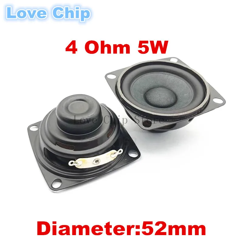 2Pcs 2 Inch Full Range Speaker 4 Ohm 5W 5 watts Bluetooth-Compatible Speaker 52MM Speaker Multimedia Magnetic Speakers